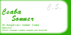 csaba sommer business card